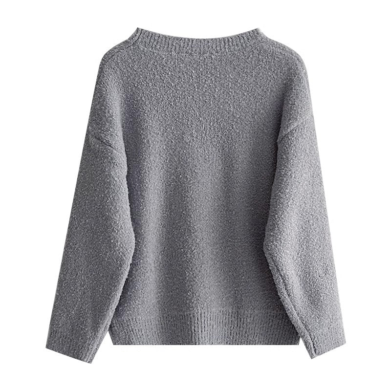 Fashionable and simple puppy jacquard cartoon round neck sweater S4770