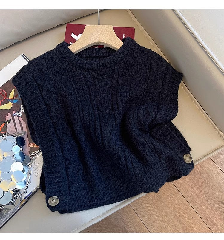 Gray knitted vest for women new sweater vest trendy S5020