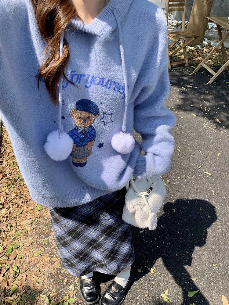 cute bear long-sleeved sweater S4752