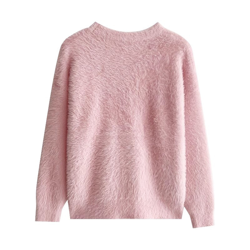 solid color soft long-sleeved sweater top S4685