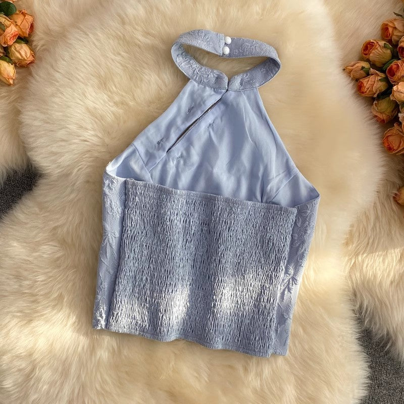 halter neck small vest women's tube top top S4113