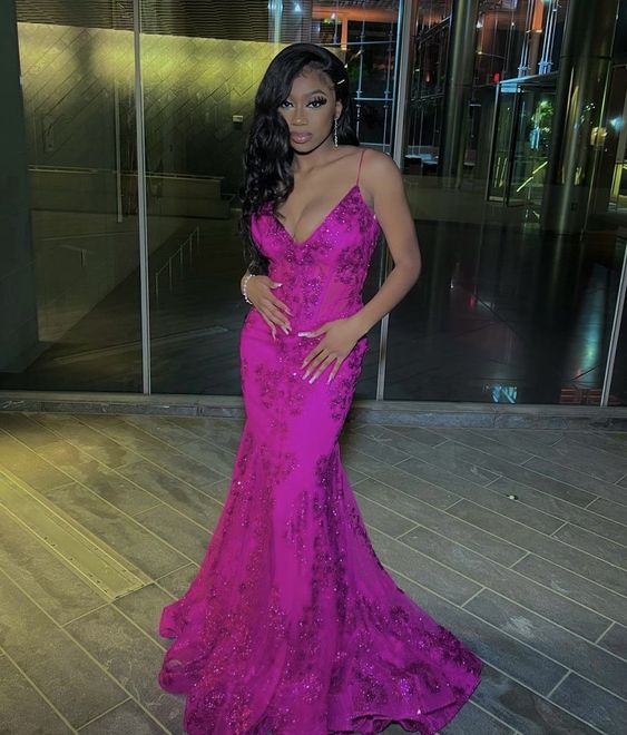 Sexy Mermaid Deep V Neck Prom Evening Dresses ,Evening Party Dresses S3610