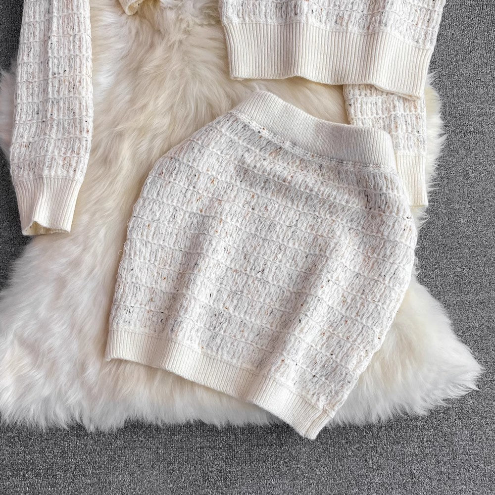 Fashion Women's Casual Round Neck Knitted Cardigan 3 set S4035