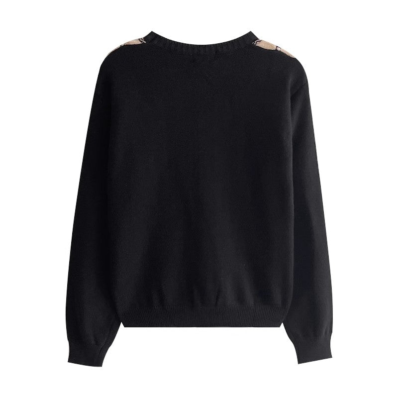 round neck knitted sweater S4717