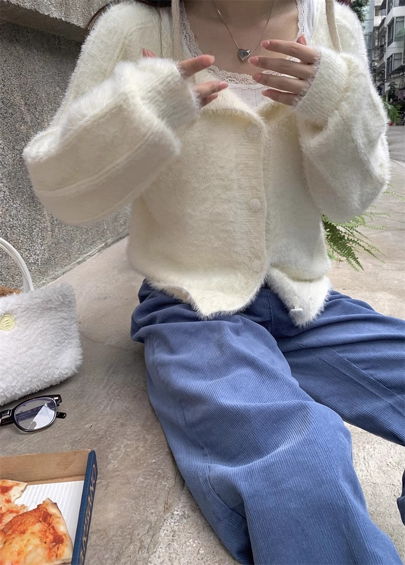 soft comfortable short knitted cardigan jacket S4696