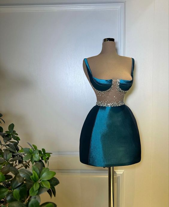 Satin Beaded Homecoming Dresses S3137