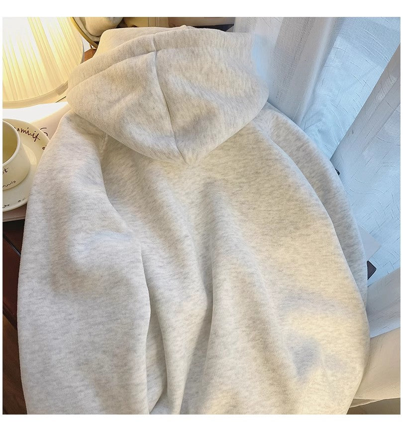 Fashionable cartoon embroidered hooded sweatshirt for women S4934