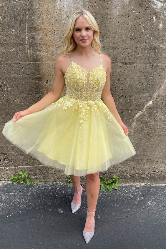 Appliques A-line Short Princess Dress S3677