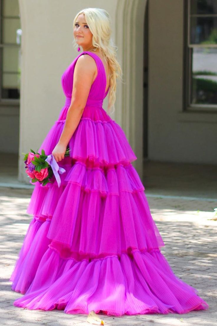Tiered Tulle A-Line Prom Dress S3656