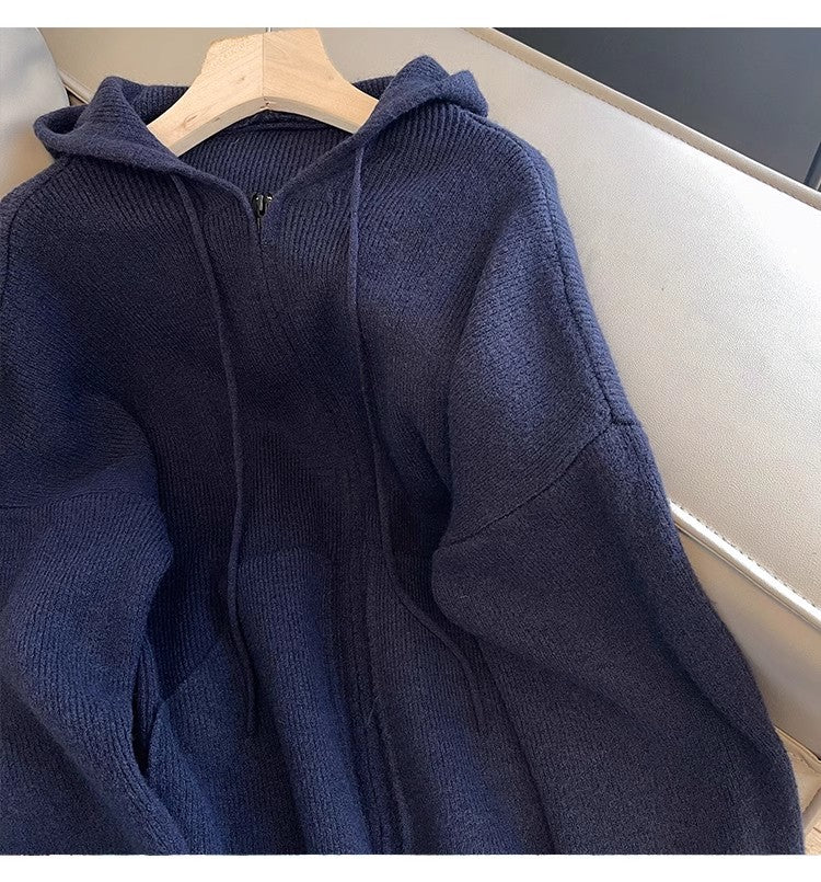 Designed zipper sweater jacket for women knitted cardigan trendy S4883