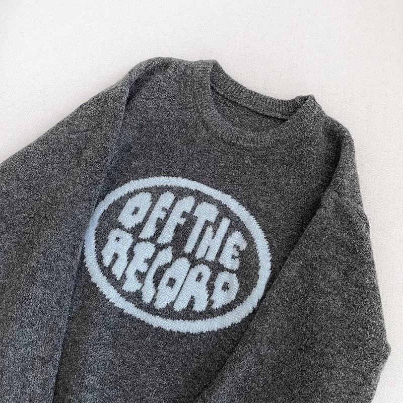 casual soft jacquard round neck long-sleeved knitted sweater S4680