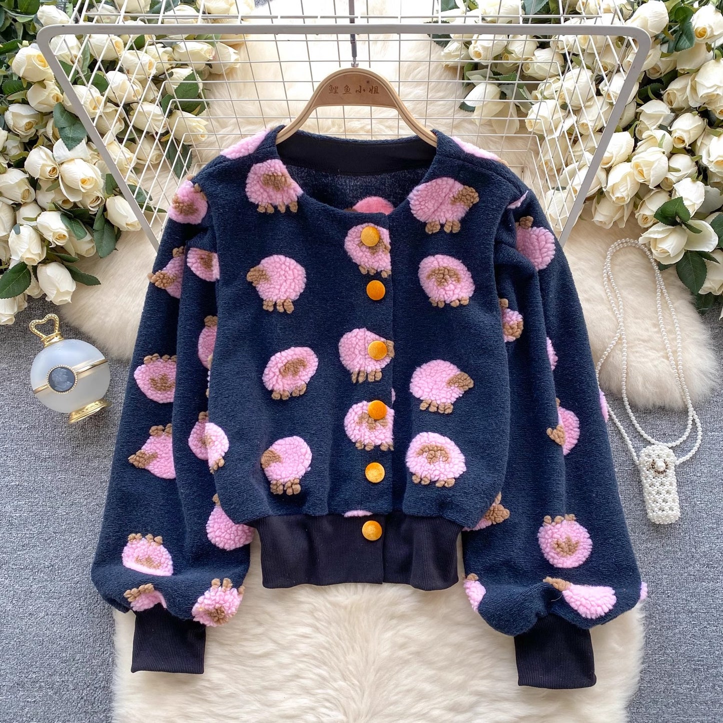 floral cardigan short jacket women S4486