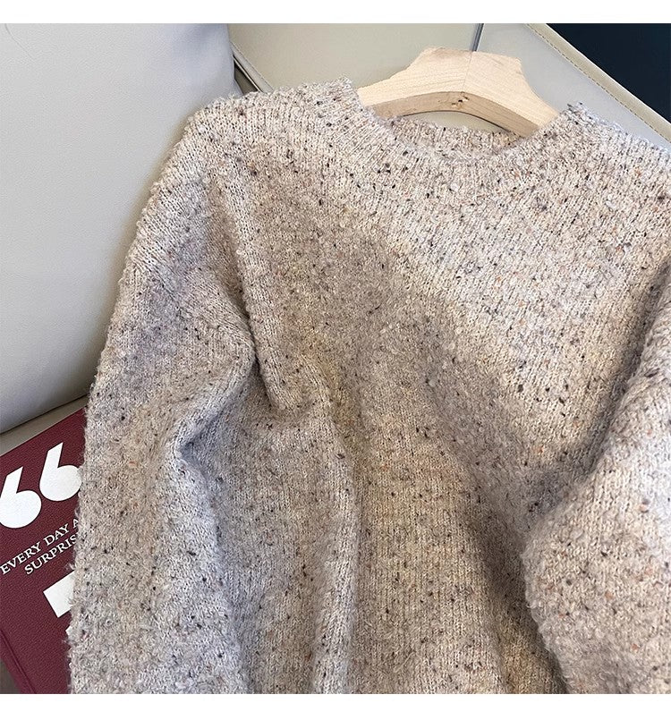 Popular Color Dot Round Neck Sweater Women's New Casual Sweater S4891