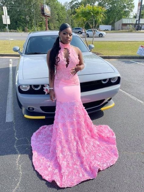 Long Pink Mermaid Prom Dresses S3736