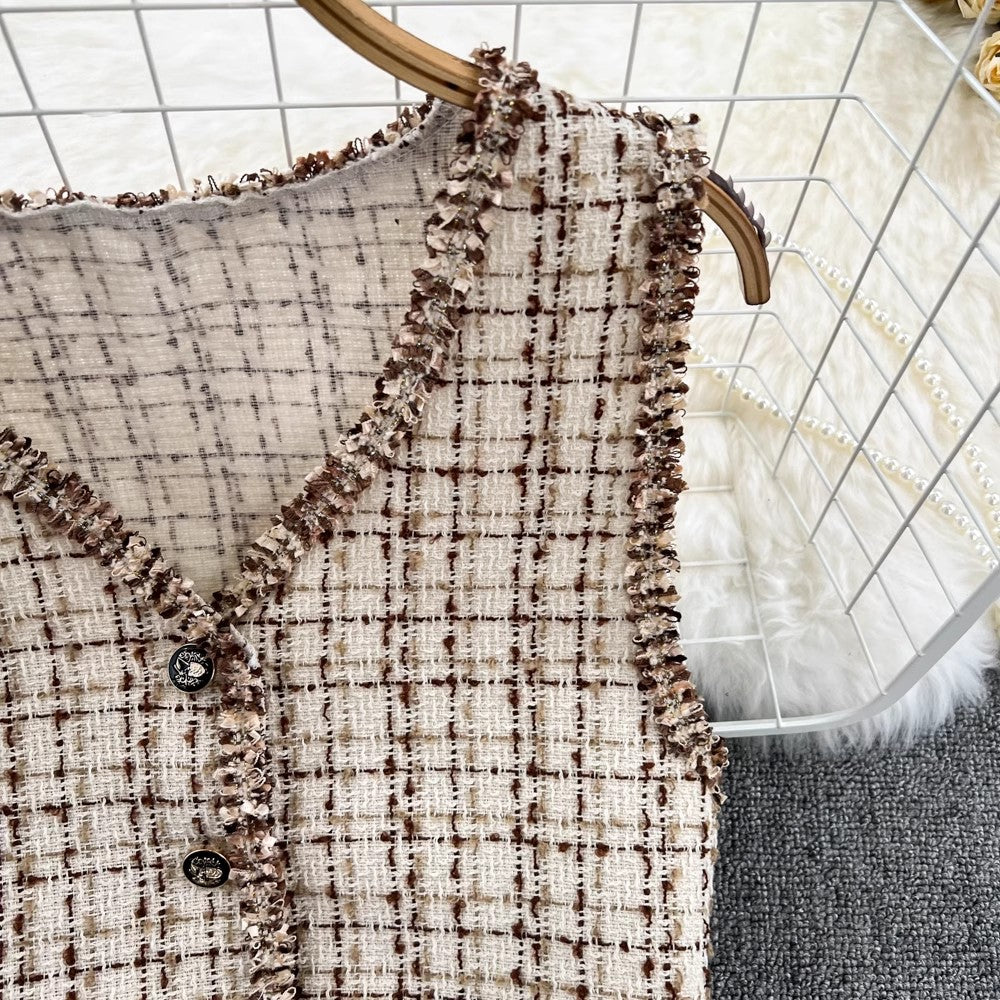 vest for women short vest V-neck jacket top S4227