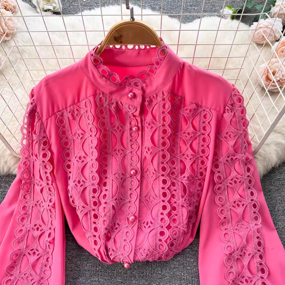 design long-sleeved shirt tops for women beautiful shirts S4626