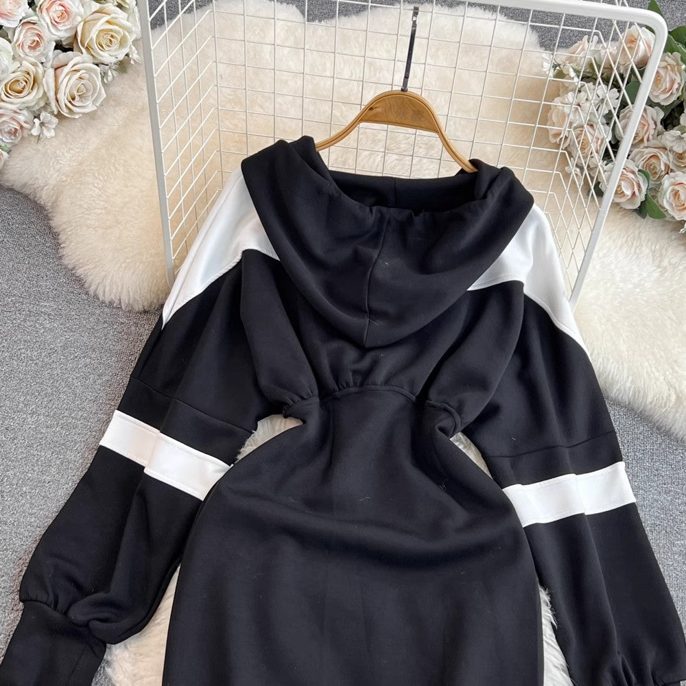 black casual dress for women new design sweatshirt skirt S4178