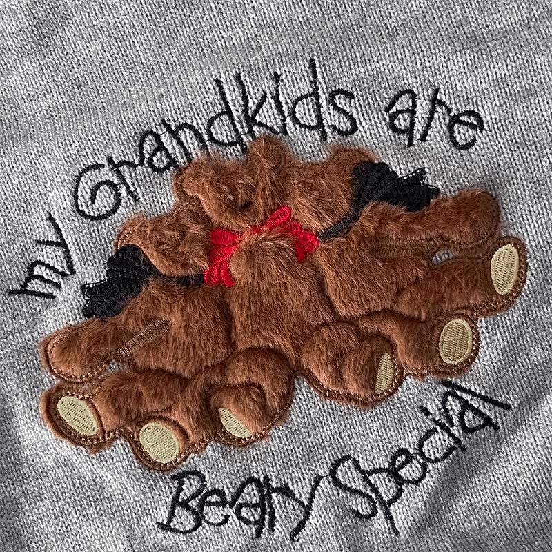 cartoon embroidered jacquard sweater fashion casual knitted top S4756