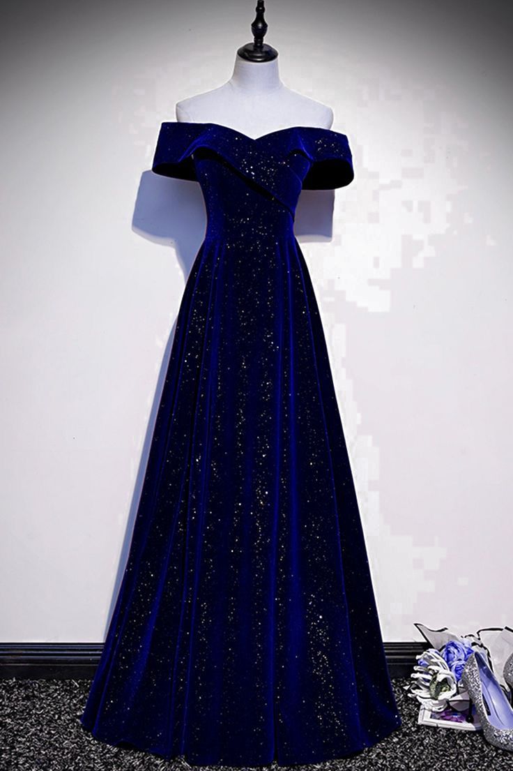 Royal Blue long prom dress, formal dress S2686