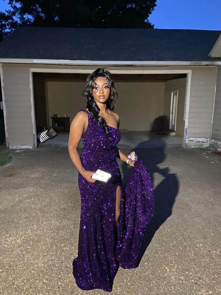 Sexy Purple Sequin Mermaid Prom Evening Dresses,Evening Party Dresses S3611