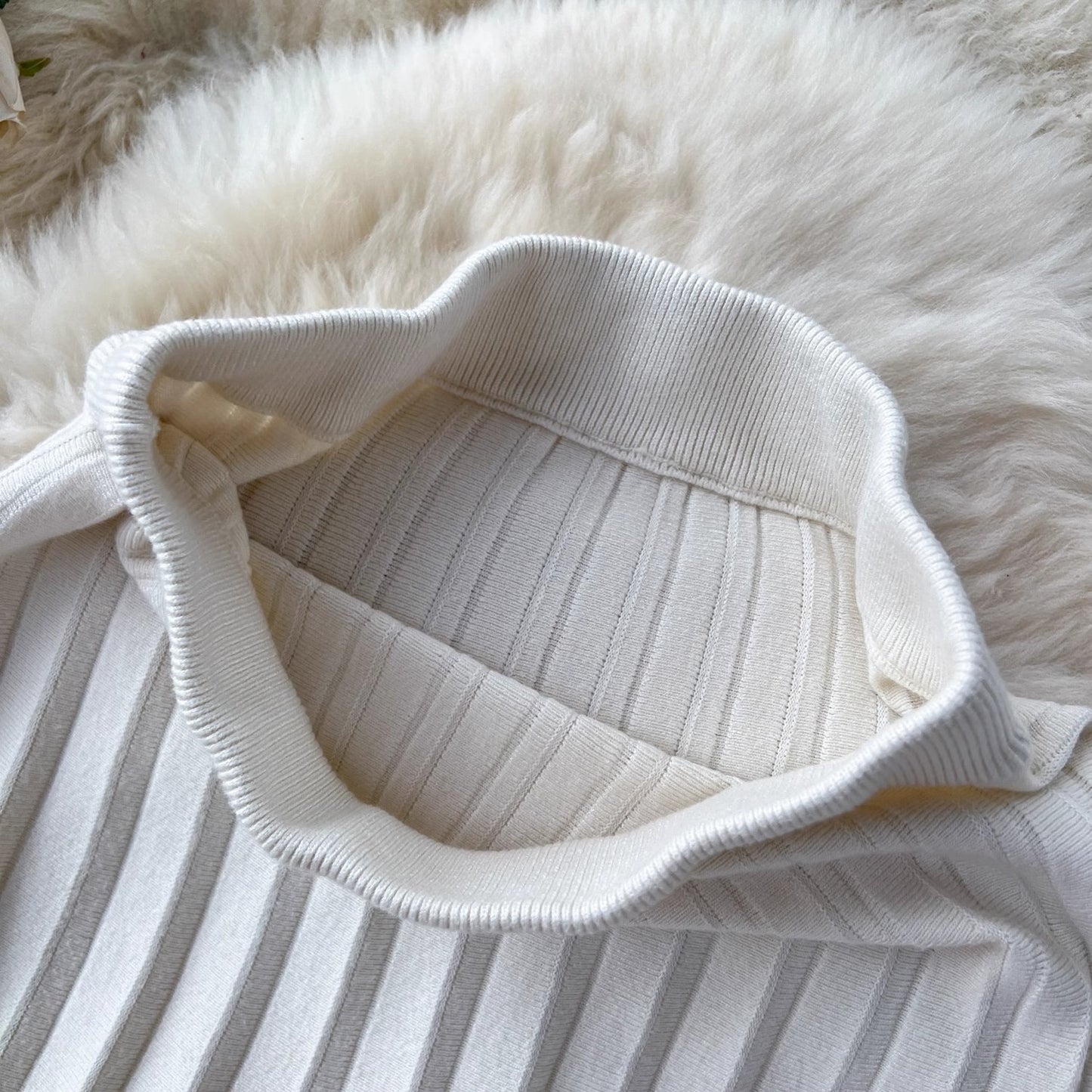 Knitted skirt for women mid-length skirt pleated skirt S4636