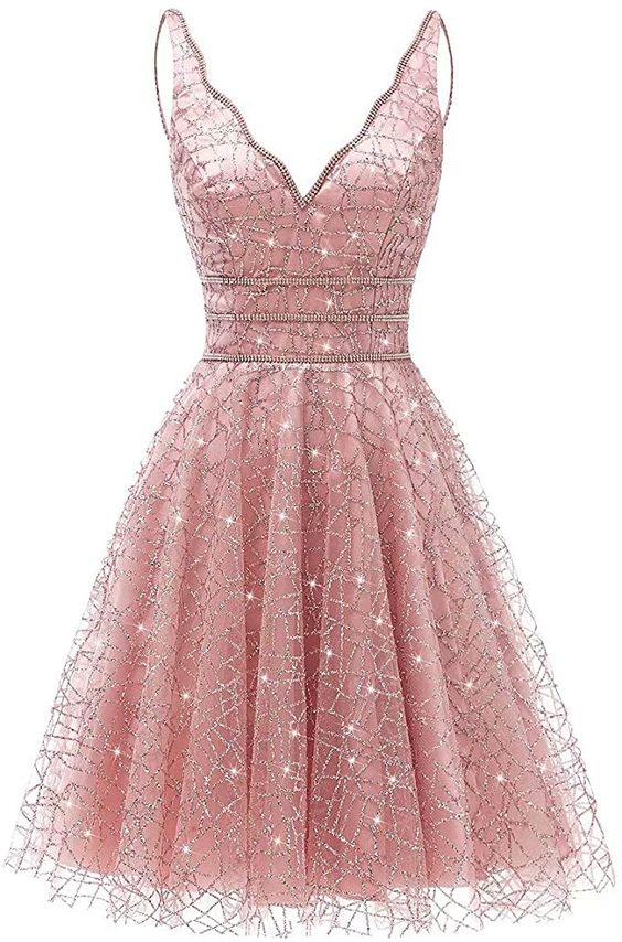 Women's Tulle Prom Gown Short Homecoming Dresses Crystal Sparkle Party Dresses S3585