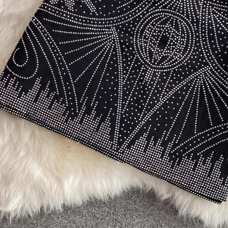 Rhinestone Diamond Belt Skirt A-Line Skirt for Women S4222