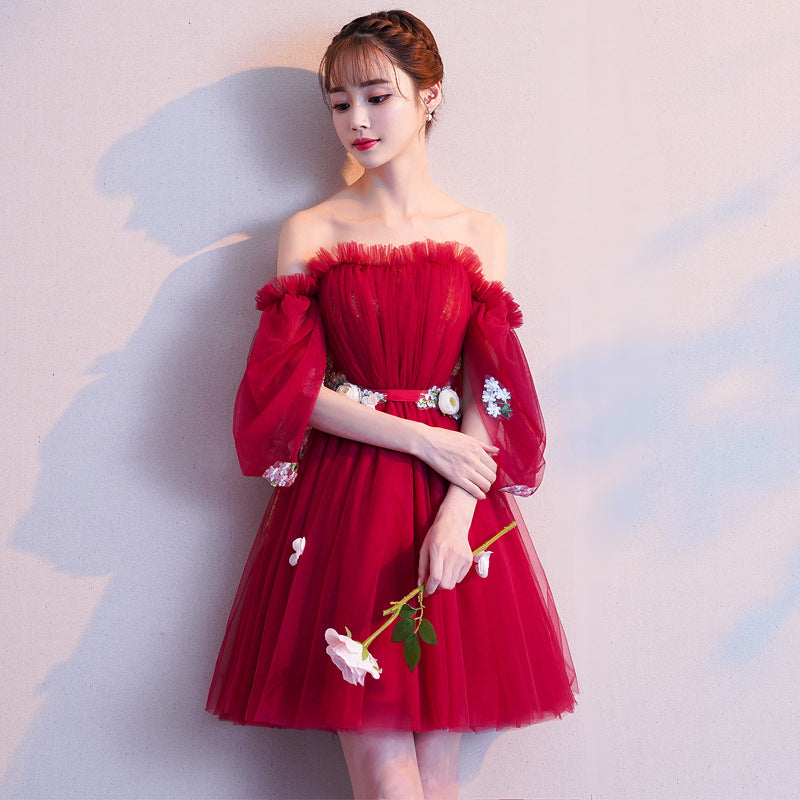 Off Shoulder Homecoming Dress,short Tulle Party Dress,custom Made S2947