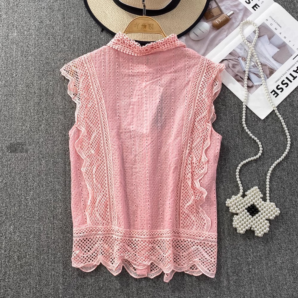 lace shirt women's new top S4072