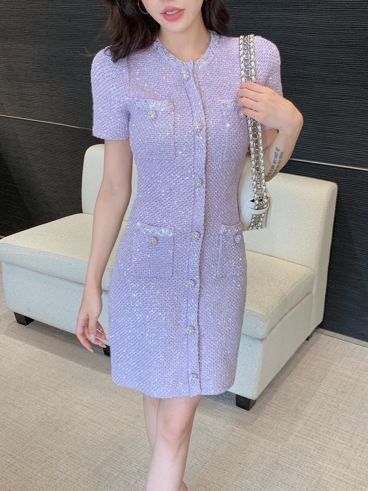 purple skirt dress short skirt women's new clothing S3460