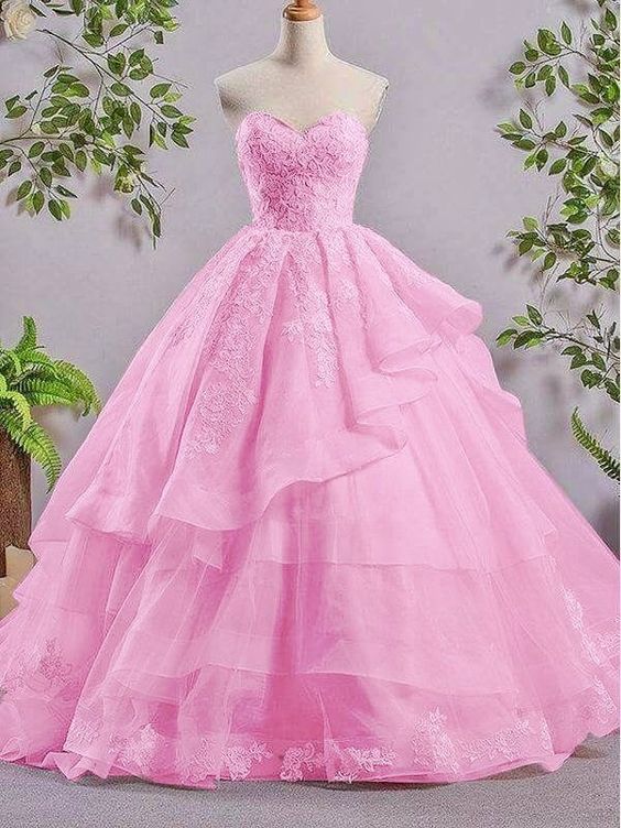 Elegant Ball Gown Pink Dress For Women Evening Gowns S3056