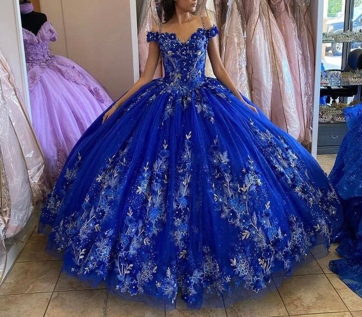 Quinceanera sweet 15 Ball Gown dress, off shoulder long prom dress S3481