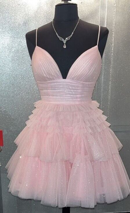 Straps Sparkly Tulle Homecoming Dress S3313
