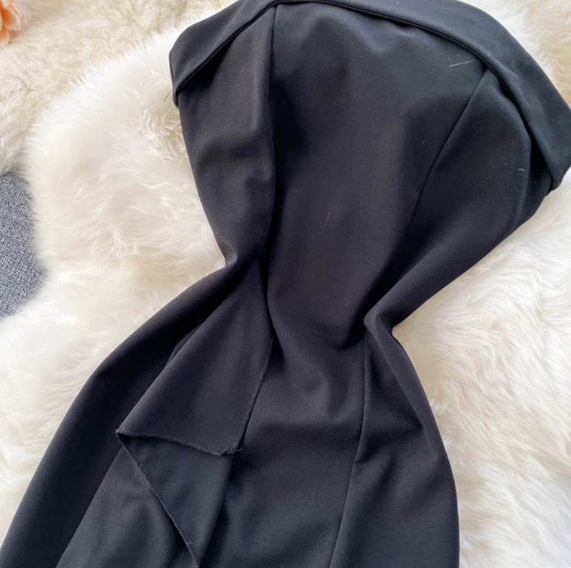 High Quality Black Evening Dress, Sexy Bodycon Dress, Elegant Dress,strapless Dress S4474