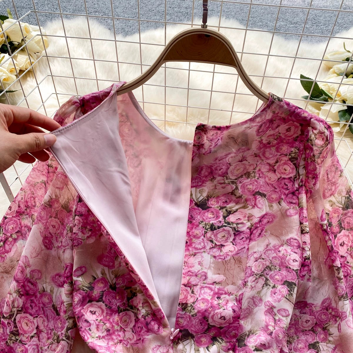 Floral Drawstring Fold Bodycon Maxi Dress S4451