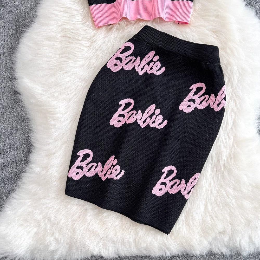 suit for women sweet knitted skirt two-piece set S4162