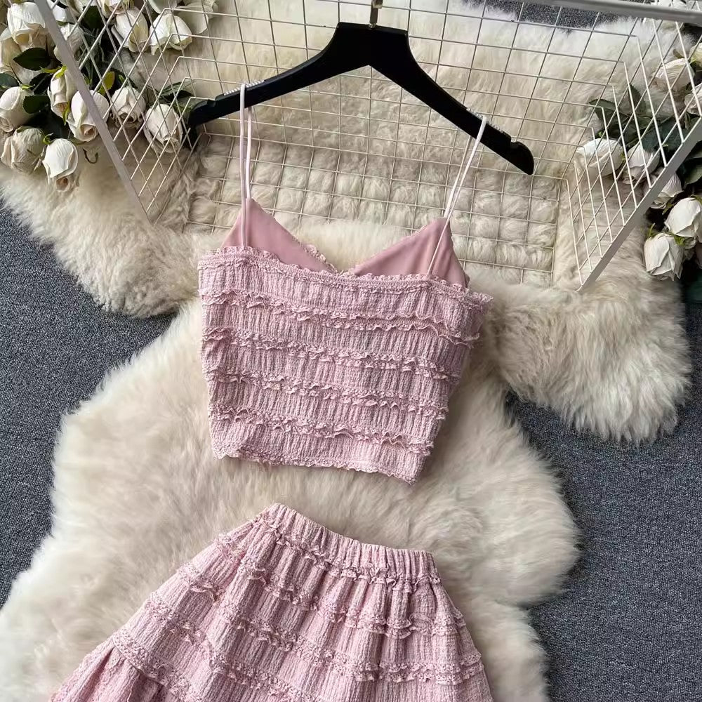 women's new suspender top sweet two-piece trendy set S4538