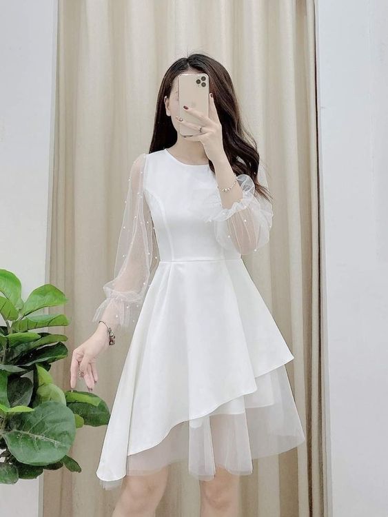 WHITE SHORT PROM DRESS A LINE HOMEOCMING DRESS S2579