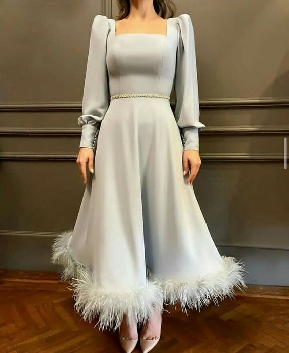 Light Blue Prom Dress, Evening Dress S3575