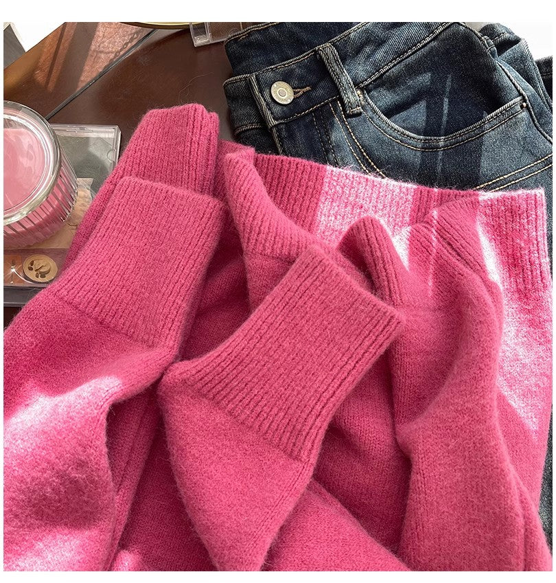 cartoon embroidered round neck sweater for women sweet design sweater S4820