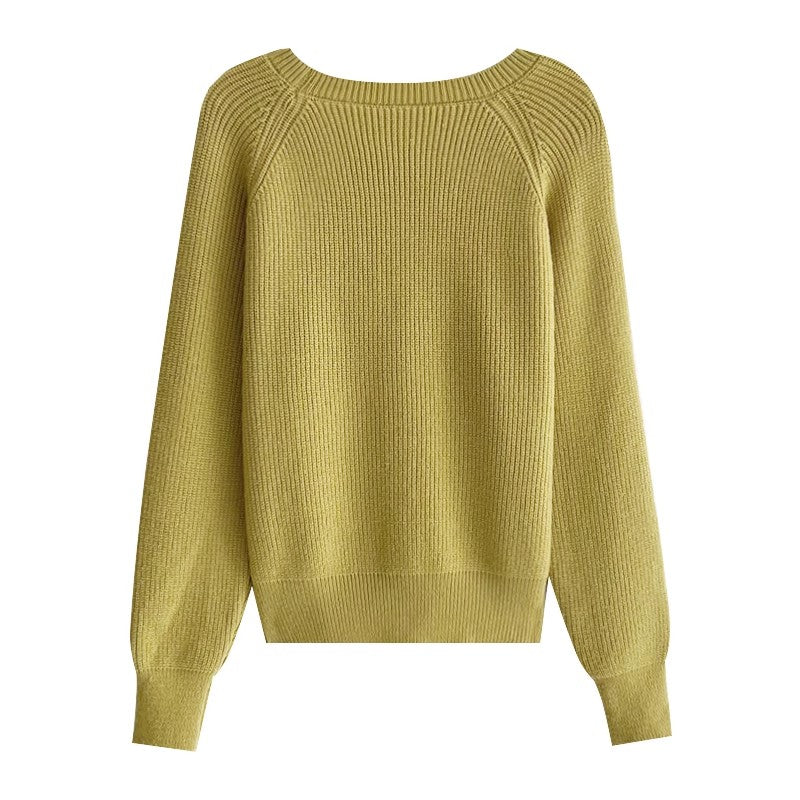 fashionable round neck knitted sweater S4720
