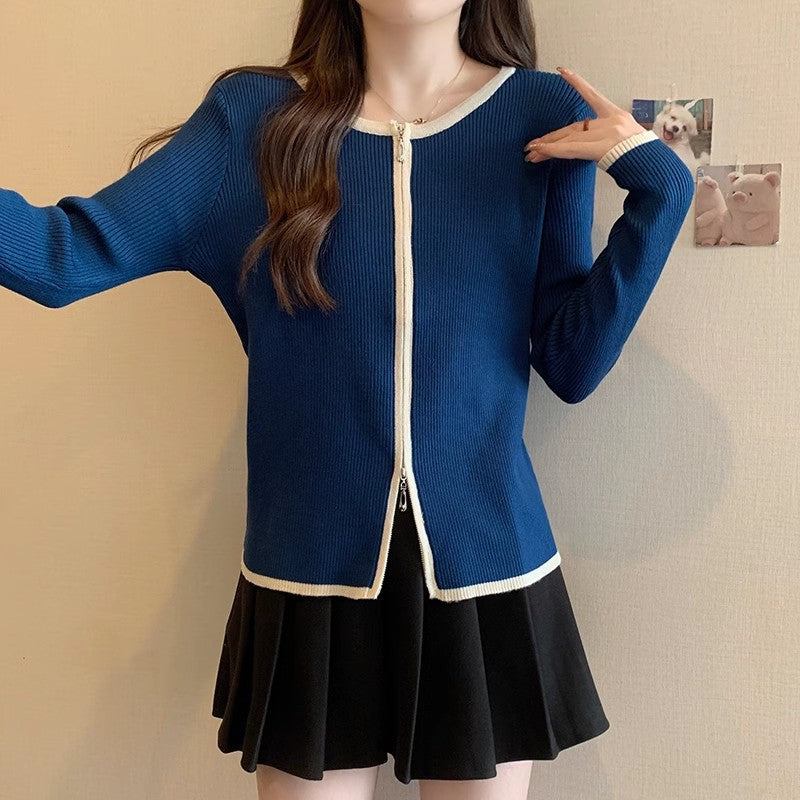 Plus size loose long-sleeved knitted cardigan women's new sweater coat S3412