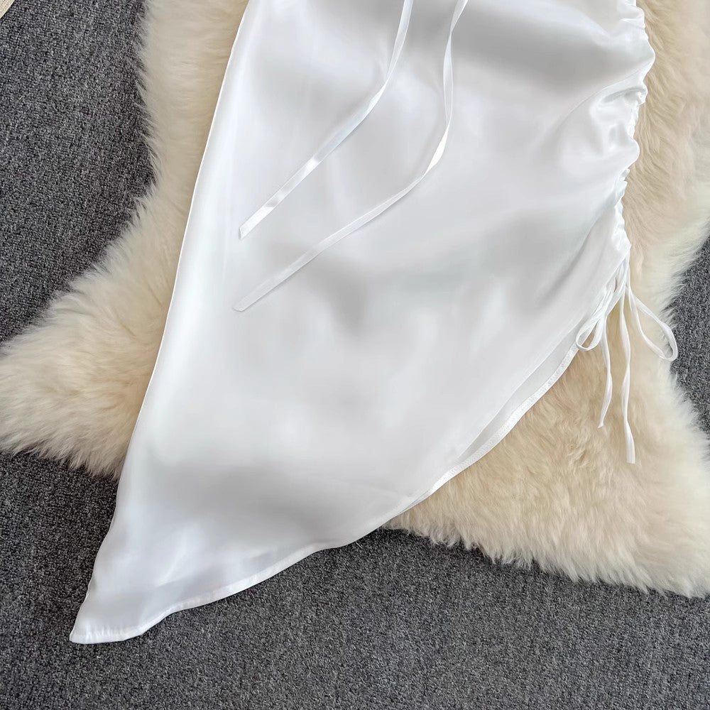 Simple dress irregular dress S4077