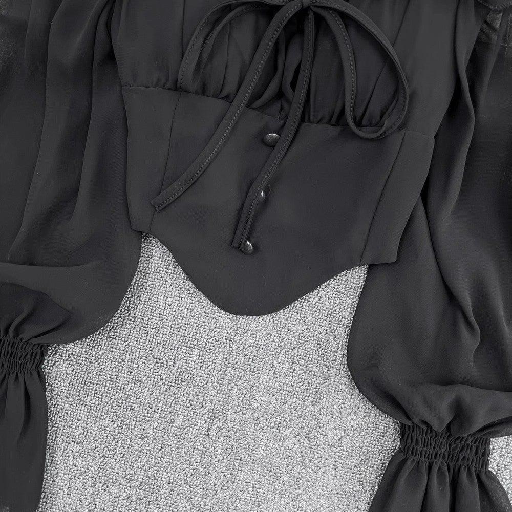 off-shoulder halterneck bell-sleeved shirt for women, fashionabl irregular short top S4131