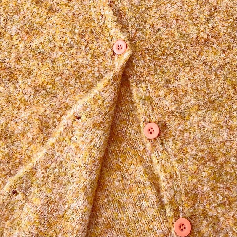 Sweet soft long-sleeved sweater jacket knitted top S4676