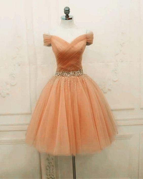 Simple Lace up Beads Tulle Homecoming Dresses S2961