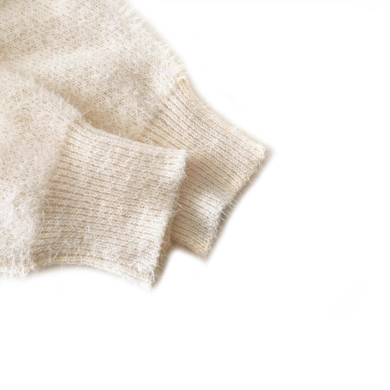 sweet design jacquard round neck knitted top S4682