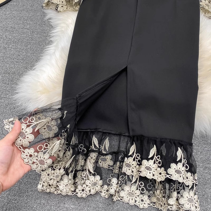 elegant embroidery dress S4206