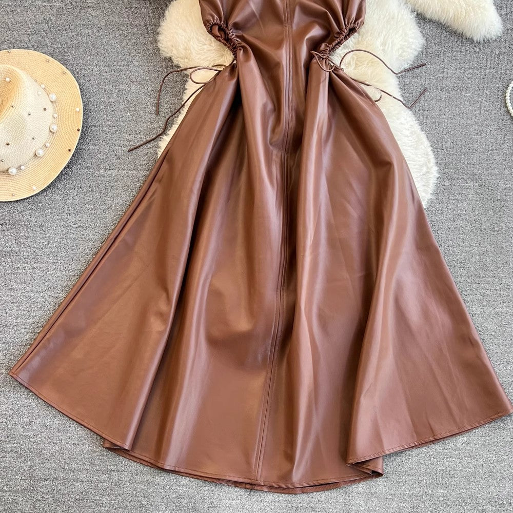 sleeveless V-neck A-line dress S4143