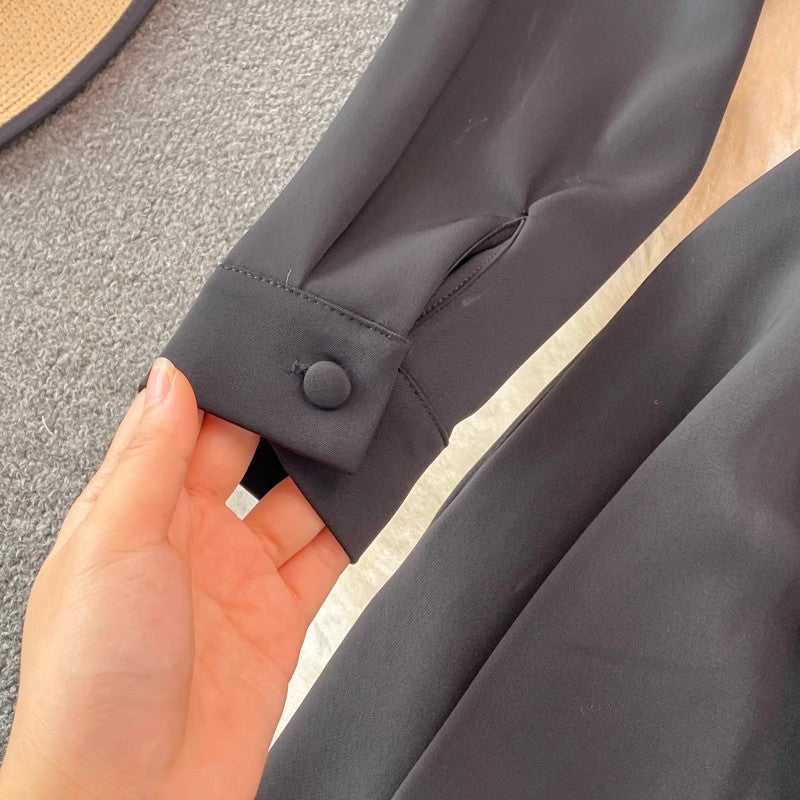 V-neck dress fashionable and elegant long skirt S3908